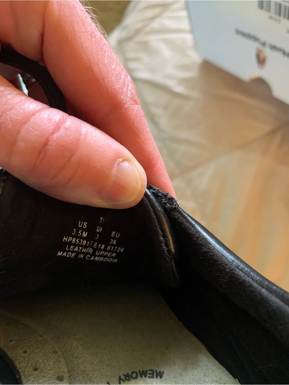 Hush Puppies Boys Black Lace-Up Leather Dress Shoes Size 3 1/2 M